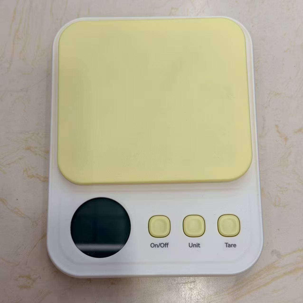 Kitchen Scale, Pastel Yellow Platform, Round Display