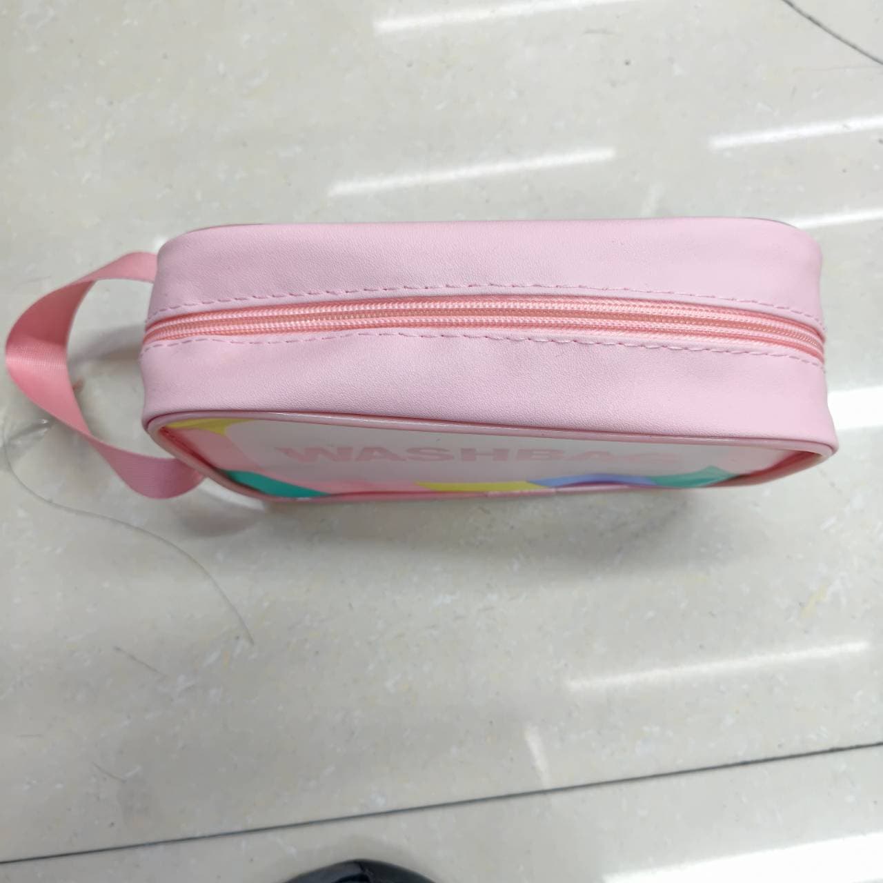 Striped PU Travel Wash Bag with Frosted Window 2
