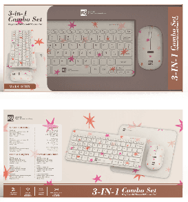 R8 GT107 Wireless 2.4G+BT Keyboard & Mouse & Mouse pad Combo English & Spanish layout 2