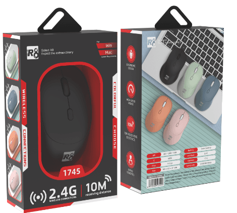 R8 1745 2.4G 4D Wireless Mouse, 800-1200-1600 DPI, 4 Buttons