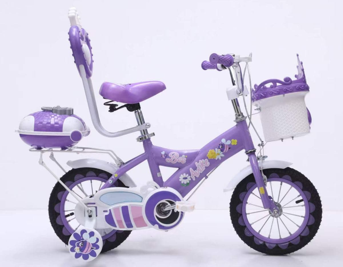 A158 Girls Bike with Rear Seat and Flower Trim 3