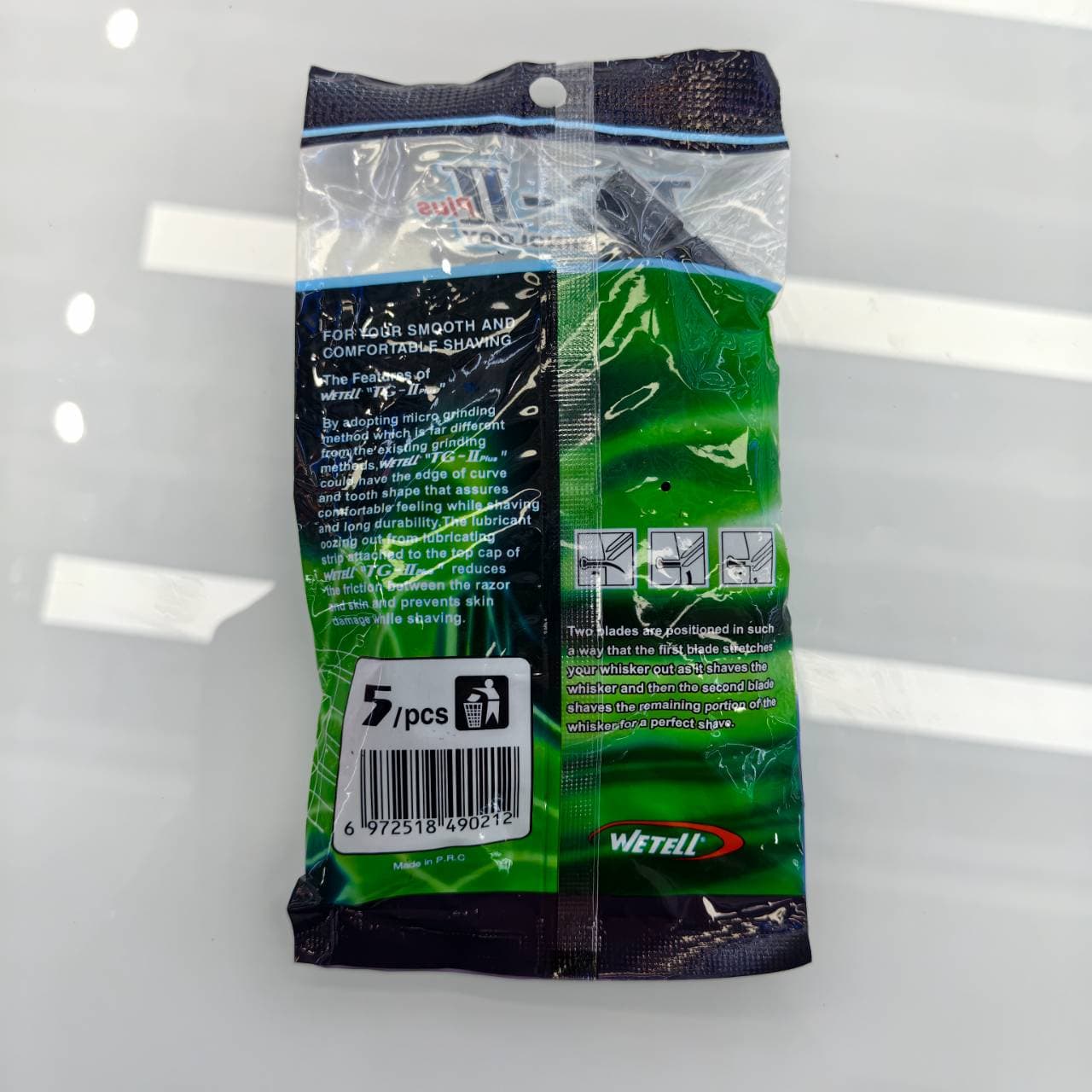 WeTell TG-II Plus Twin Blade Disposable Razors, 5-Pack 2
