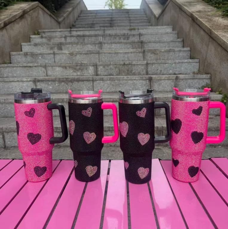 Rhinestone Stainless Steel Tumbler, 1200 ml, Ref. D034 2