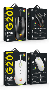 R8 G201 7D Wired Gaming Mouse RGB Lighting, 1200-2400-3200-4800-7200 DPI, 7 Buttons 2