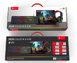 R8 2025 Wired Gaming Keyboard & Mouse & Mouse pad & Headset Combo Arabic layout 2