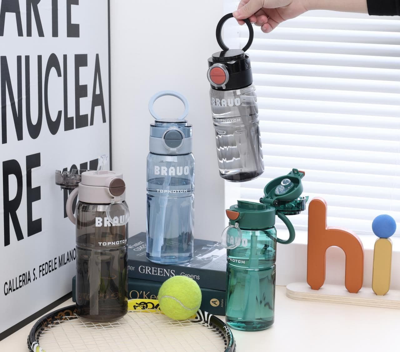 Plastic Water Bottle, 680 ml, PC+PP, Ref. WB60197
