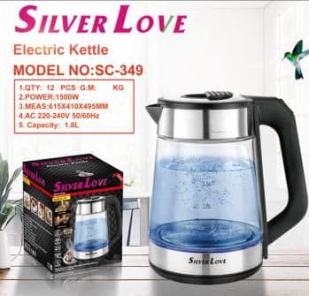 Glass Electric Kettle SC-349, 1.8L, 1500W