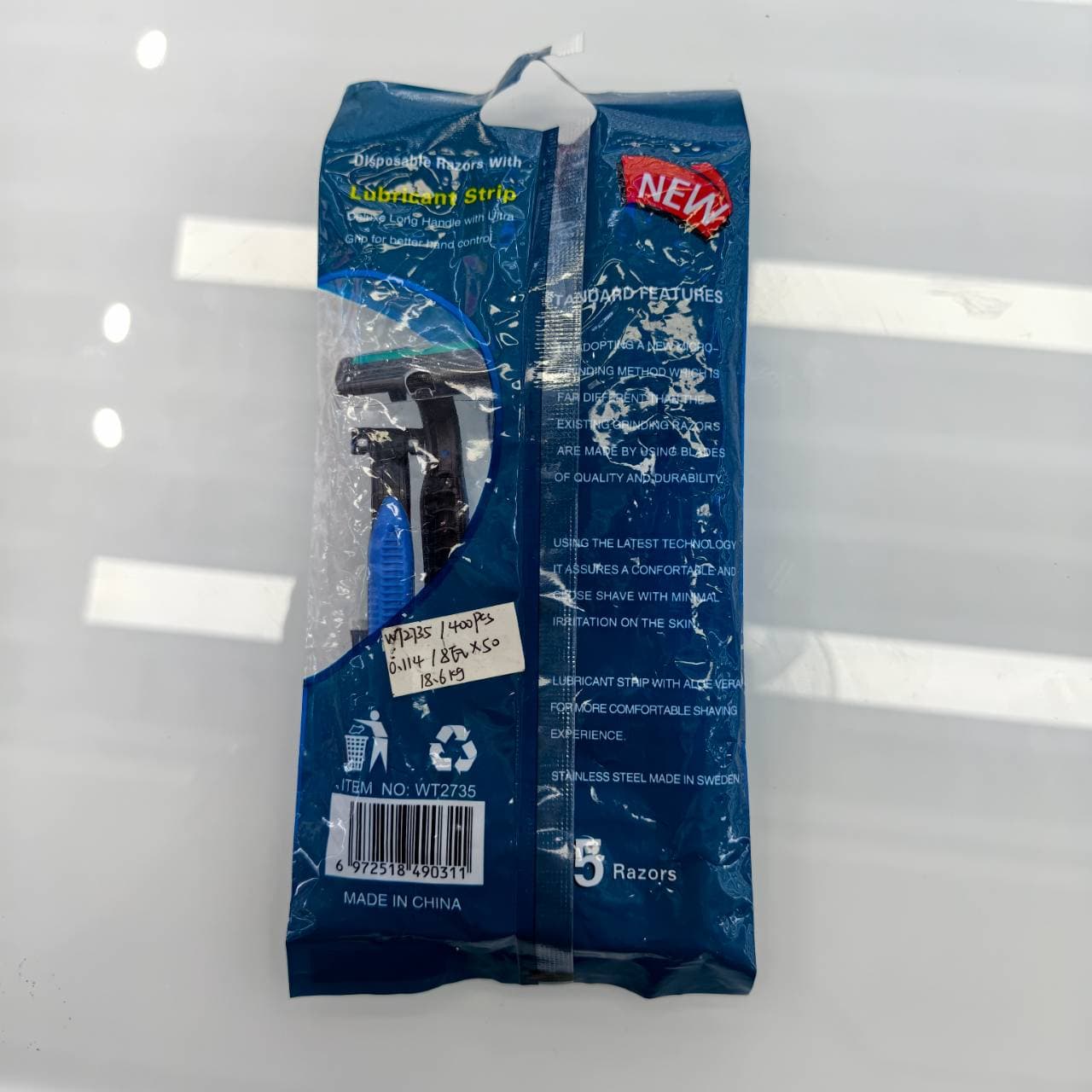 WeTell II Twin Blade Disposable Razors, Long Soft Grip Handle, Aloe, 5-Pack 2