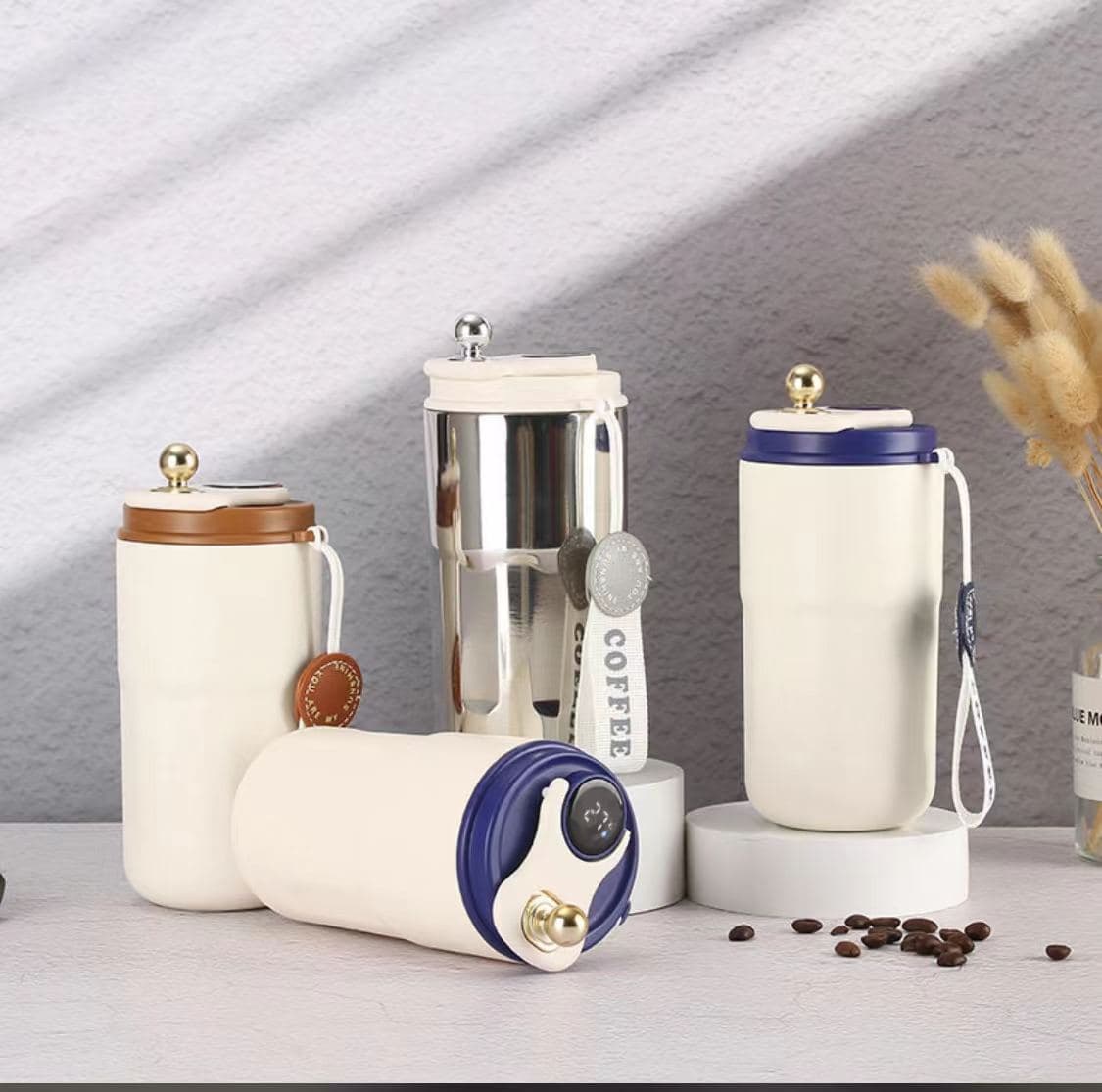 Diwangxin 8020 Coffee Tumbler with Optional Temperature Display, 420ml