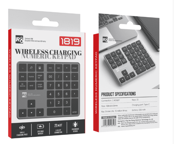 R8 1819 35 Keys Wireless 2.4G+BT Rechargeable Keyboard