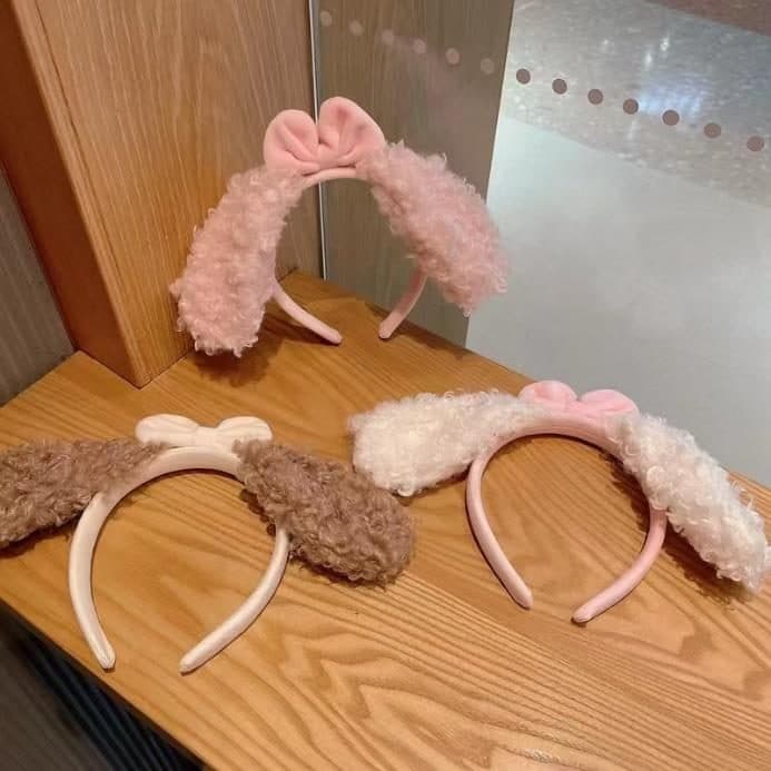 Bunny Ear Headband, Pink and Brown
