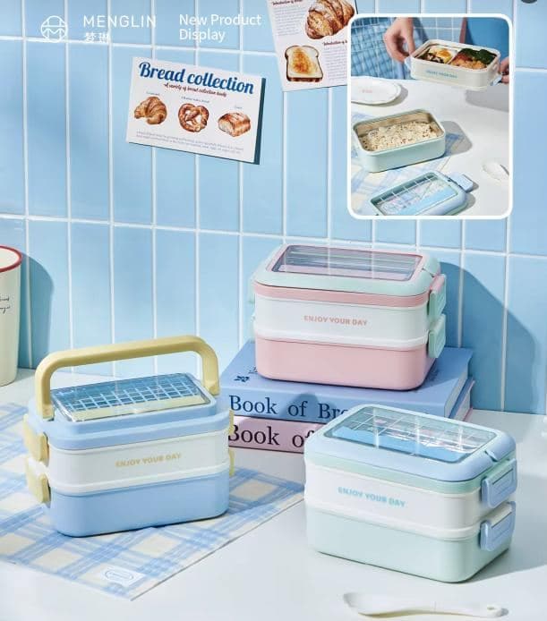 Hot Dog 304 Stainless Steel 1-Compartment Lunch Box, 755 ml, 21.5 x 13.5 x 9 cm
