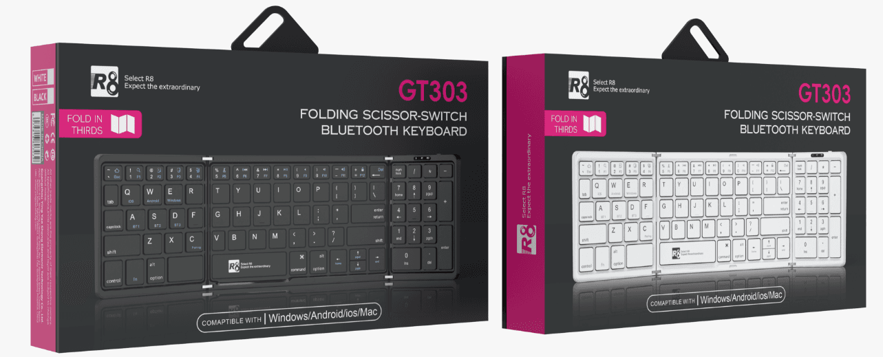 R8 G308 6D Wireless 2.4G & BT Rechargeable Gaming Mouse, 800-1200-1600-3200 DPI, 6 Buttons
