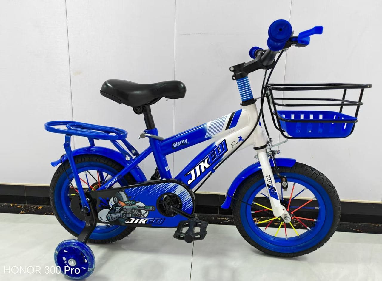 Jike YF Kids Bike with Green Basket and Rear Rack 2