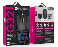 R8 G321 5D Wired & 2.4G & BT Rechargeable Gaming Mouse, 800-1600-2400-3200-5000-12800 DPI, 5 Buttons 3