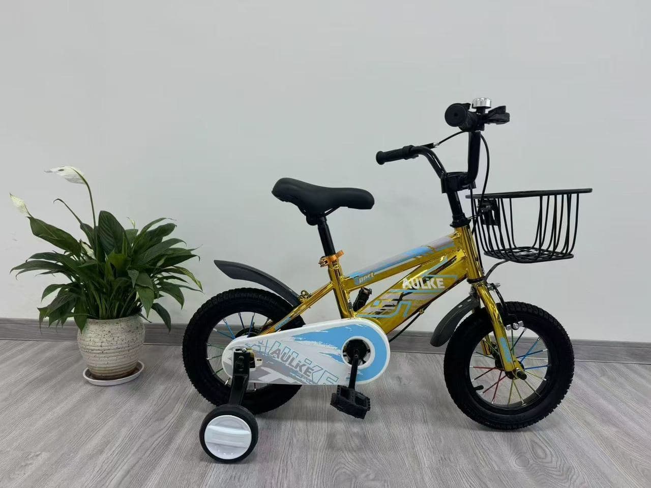 AULKE AK Kids Bike with Wire Basket, Blue 4