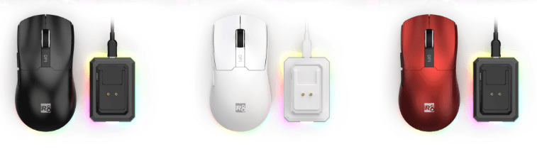 R8 G516 6D Wireless 2.4G & BT Rechargeable Mouse Gaming Mouse, 1600-2400-3200 DPI, 6 Buttons 2