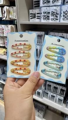 Glitter Print Snap Hair Clips, Accessories Card
