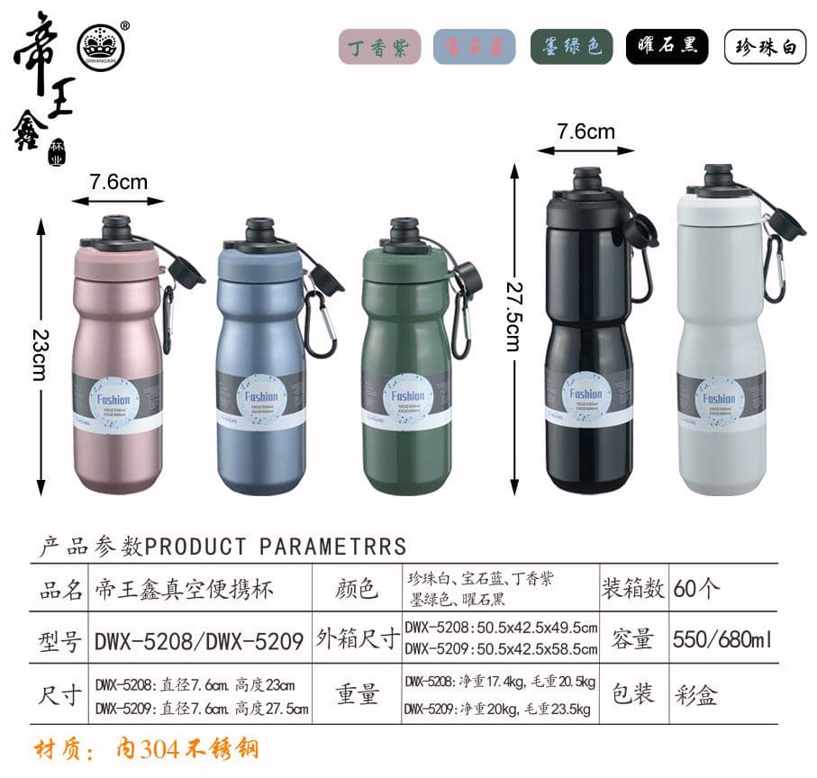 Diwangxin 5208 Fashion Sports Flask with Carabiner Lid 2
