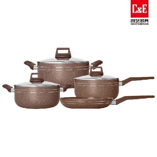 7pc 2.2mm Aluminium Cookware Set with Glass Lids, 18/20/24cm 4