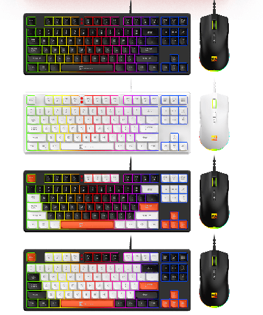 R8 GW1004 84 Keys Wired Keyboard and Mouse Combo RGB Lighting English & Arabic layout 2
