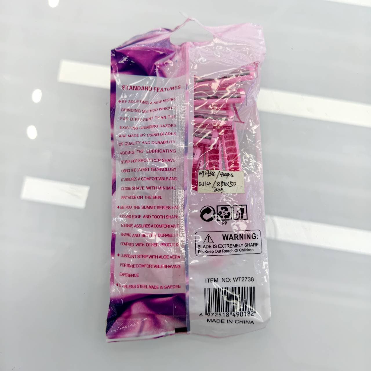 WeTell Lady Triple Blade Disposable Razors for Women, Non-Slip Handle, 5-Pack 2