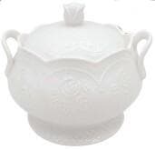 Embossed Ceramic Soup Tureen with Lid