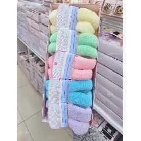 Towelling Hair Ties Card Set, Pastel Tones