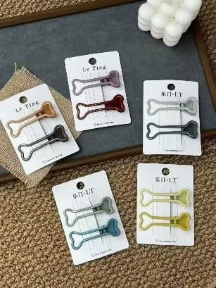 Coloured Outline Snap Hair Clips, Teardrop