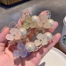 Crystal Flower Claw Clip, Pastel