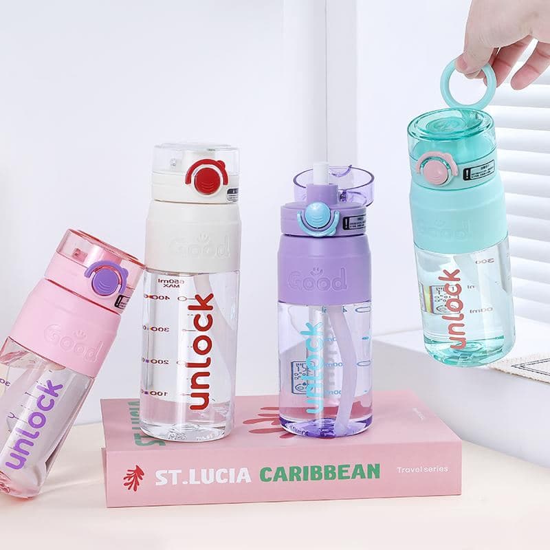 Plastic Water Bottle, 650 ml, PC+PP, Ref. WB60155