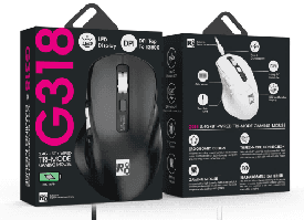 R8 G318 6D Wired & 2.4G & BT Rechargeable Gaming Mouse with LED Screen Display 2