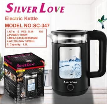 Glass Electric Kettle SC-347, 1.5L, 1500W