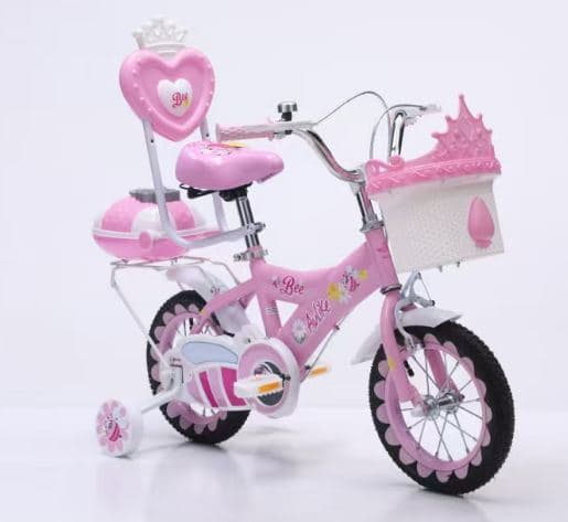 A158 Girls Bike with Rear Seat and Flower Trim 4