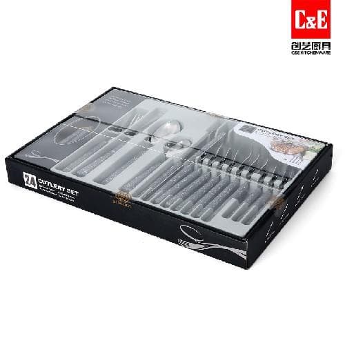 T055 24pc Cutlery Set, 410 Stainless Steel, Octagonal Handles 7