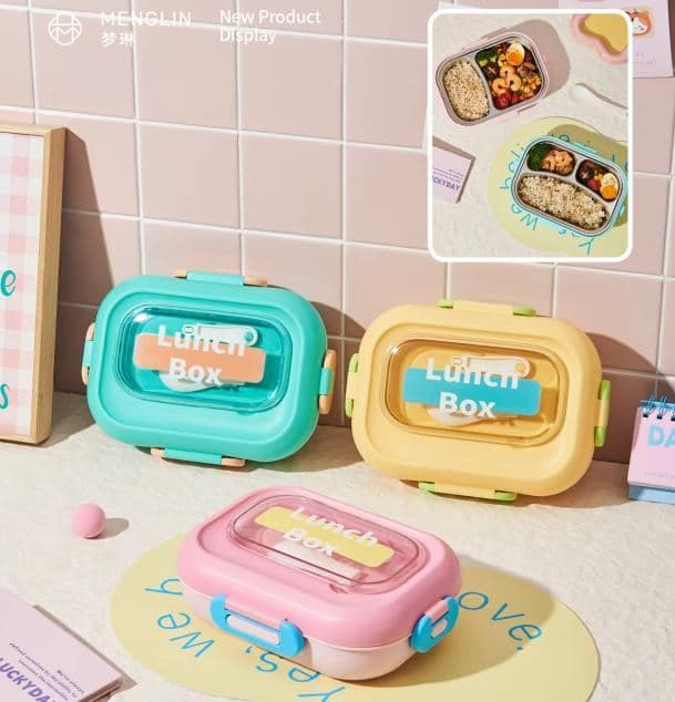 Snowman PP Plastic Lunch Box, with Spoon and Fork