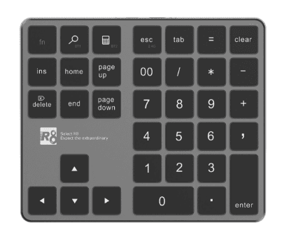 R8 1819 35 Keys Wireless 2.4G+BT Rechargeable Keyboard 2