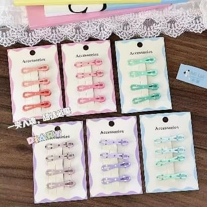 Pastel Print Bar Snap Hair Clips