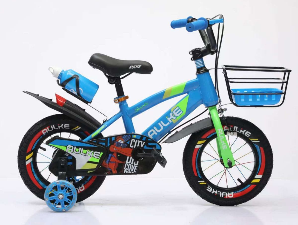AULKE City Kids Bike with Bottle and Rear Basket 2