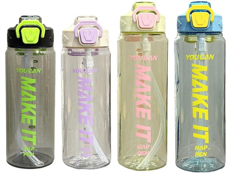 Plastic Water Bottle, 450 ml, PP+PC, 8.1 x 17.5 cm, Ref. WB60558
