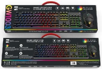 R8 GW1003 104 Keys Esports Keyboard and Mouse RGB Lighting English & Arabic & Spanish layout 2