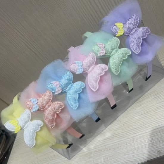 Kids Butterfly and Bow Headband, Pastel Set