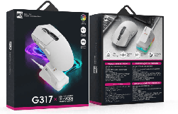 R8 G317 5D Wired & 2.4G & BT Rechargeable Gaming Mouse with LED Screen Display RGB Lighting 4
