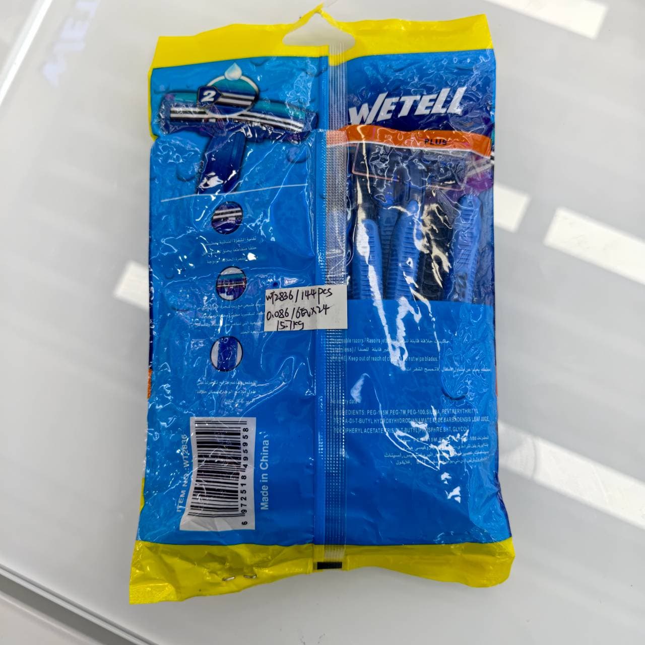 WeTell Plus Twin Blade Disposable Razors, Chromium Coated, 12-Pack 2