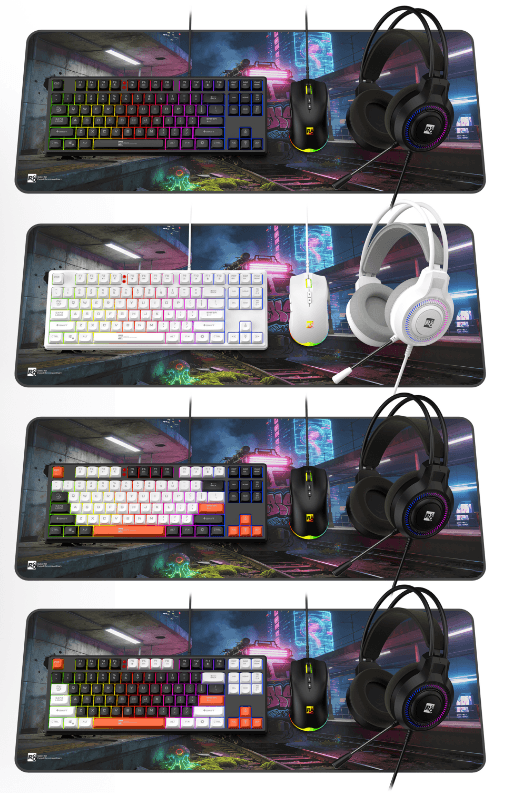 R8 GWK3003 87 Keys Wired Gaming Keyboard & Mouse & Mouse pad & Headset Combo English & Arabic layout 2