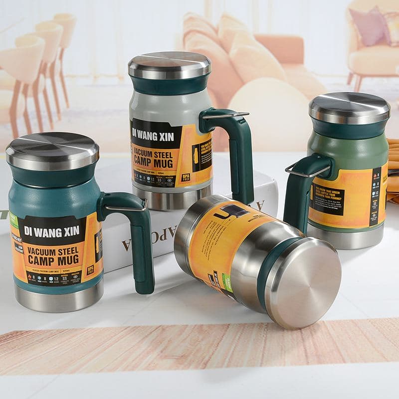 Diwangxin 5102 Vacuum Camp Mug with Handle, 620ml
