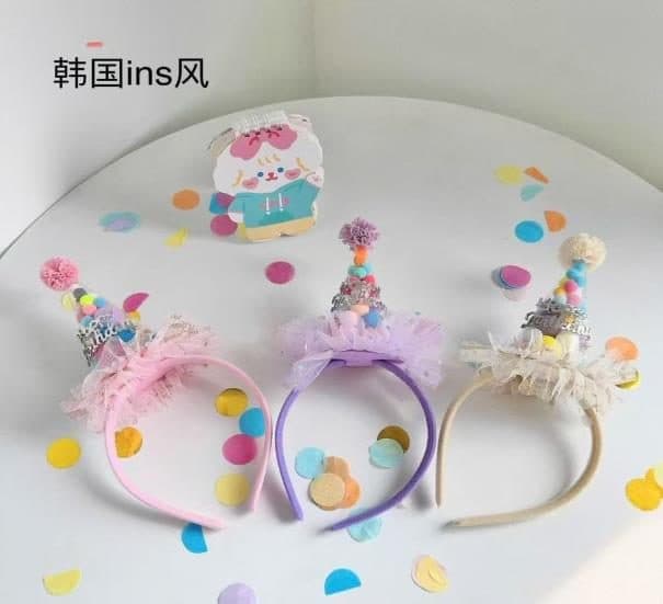 Party Hat Headband, Pastel Tulle