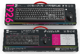 R8 1926 2.4G Wireless Keyboard and Mouse Combo English & Arabic layout, 800-1200-1600 DPI 2