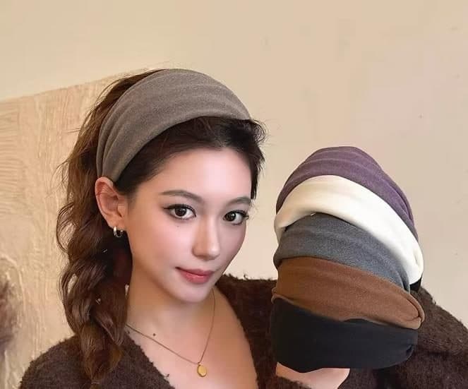 Padded Wide Headband, Worn Style, Neutral Tones