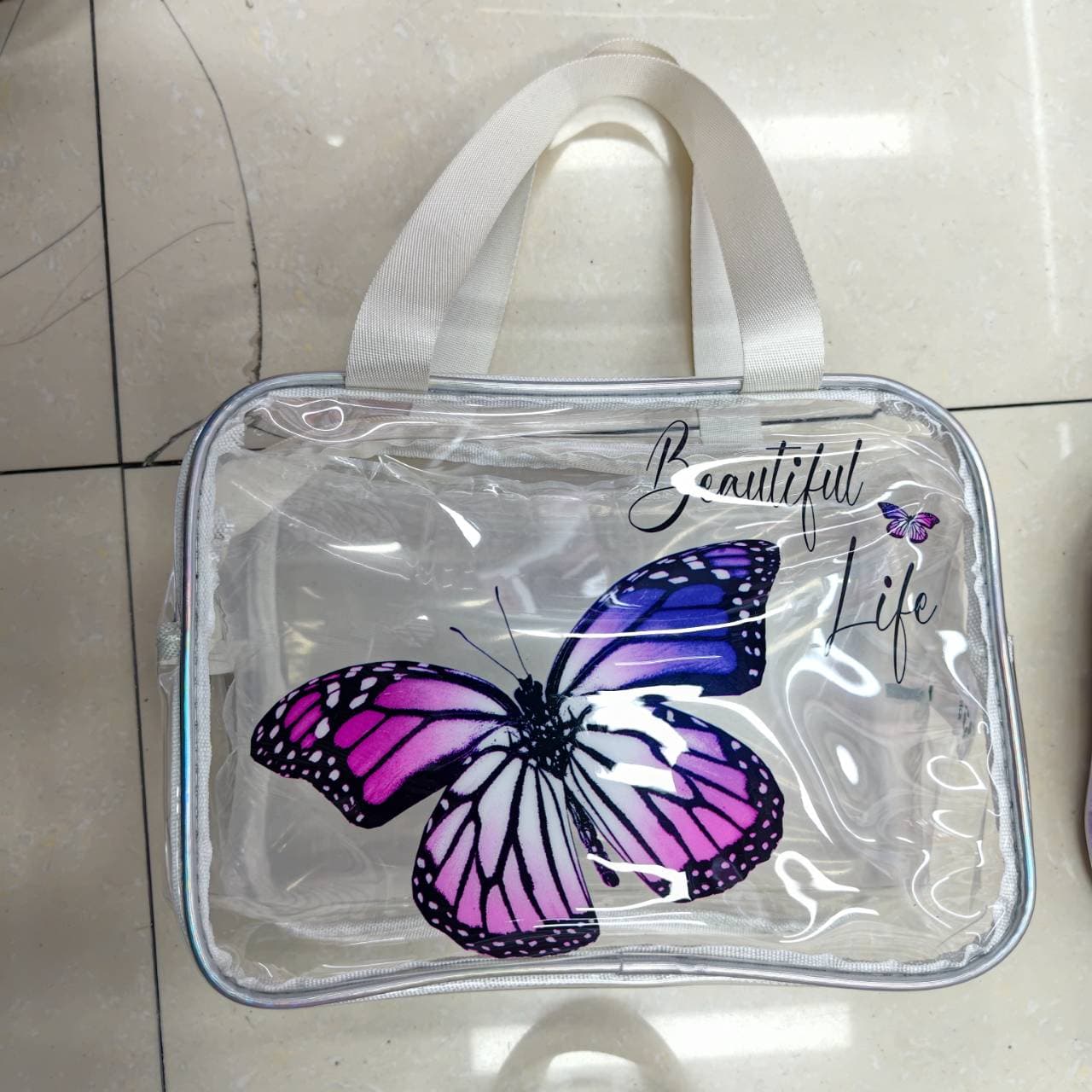 Clear PVC Wash Bag, Twin Handles, Assorted Prints 4